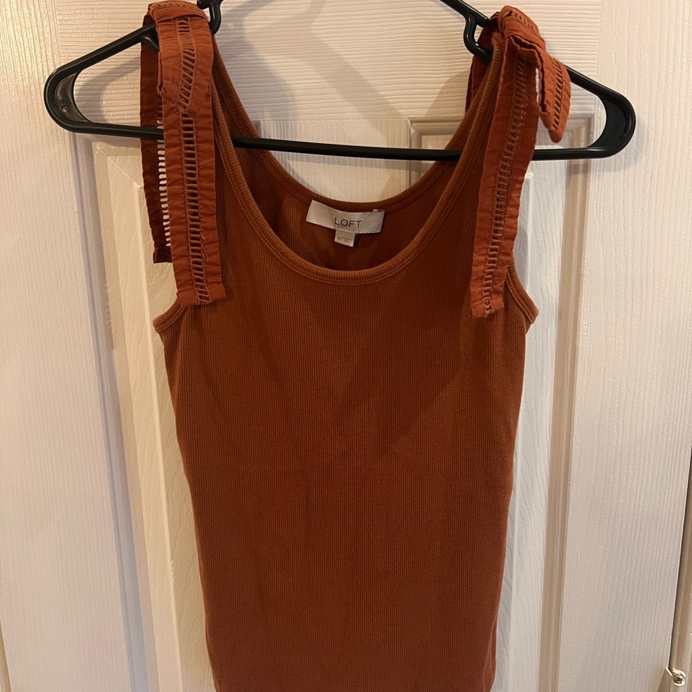 LOFT Burnt Orange Bow Tank Top